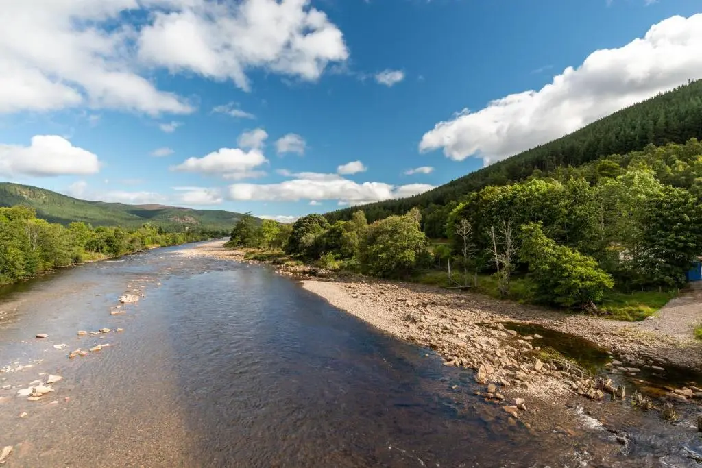 a view of a river from a bridge at Historic Village, Rare Find, Amazing Views in Ballater