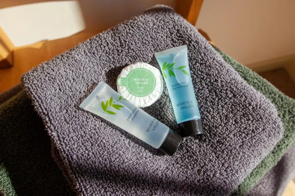 a pile of products sitting on top of a towel at Balintore Inn in Balintore