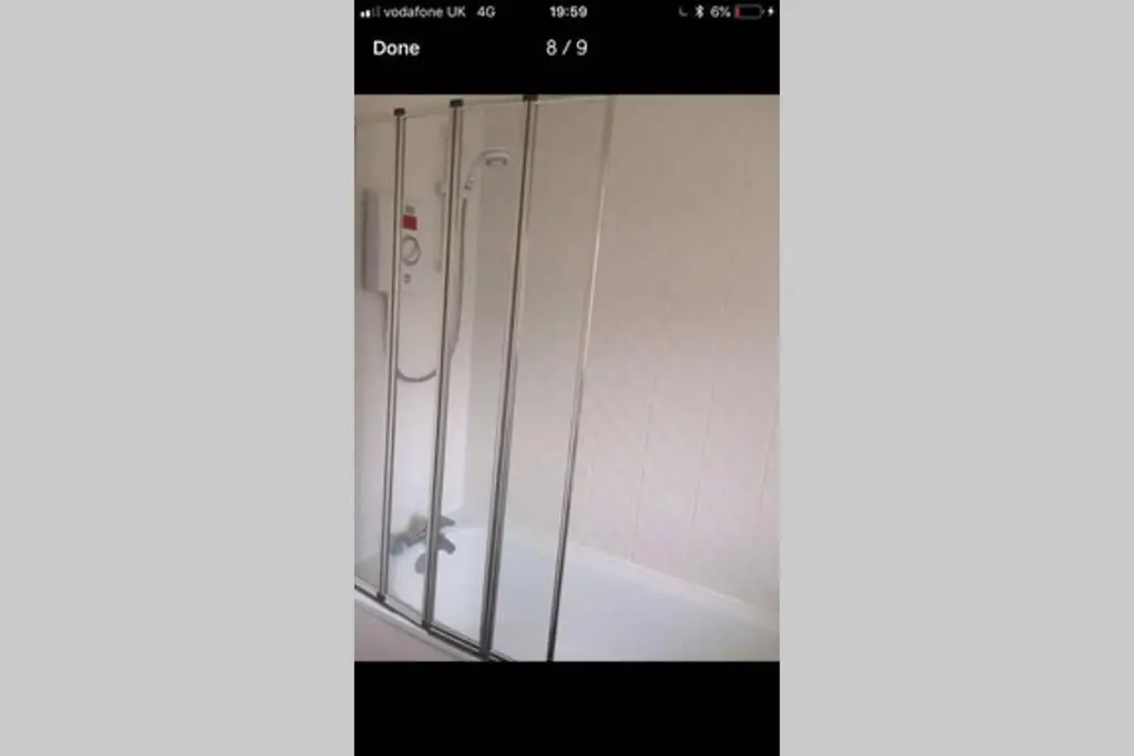 a screenshot of a shower in a bathroom at Kingseat 3 Bed Home With Fast Fibre WiFi &Parking in Newmachar