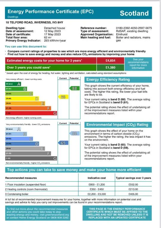 a screenshot of the emergency preparedness certificate document at No 10 The Cottage in Inverness