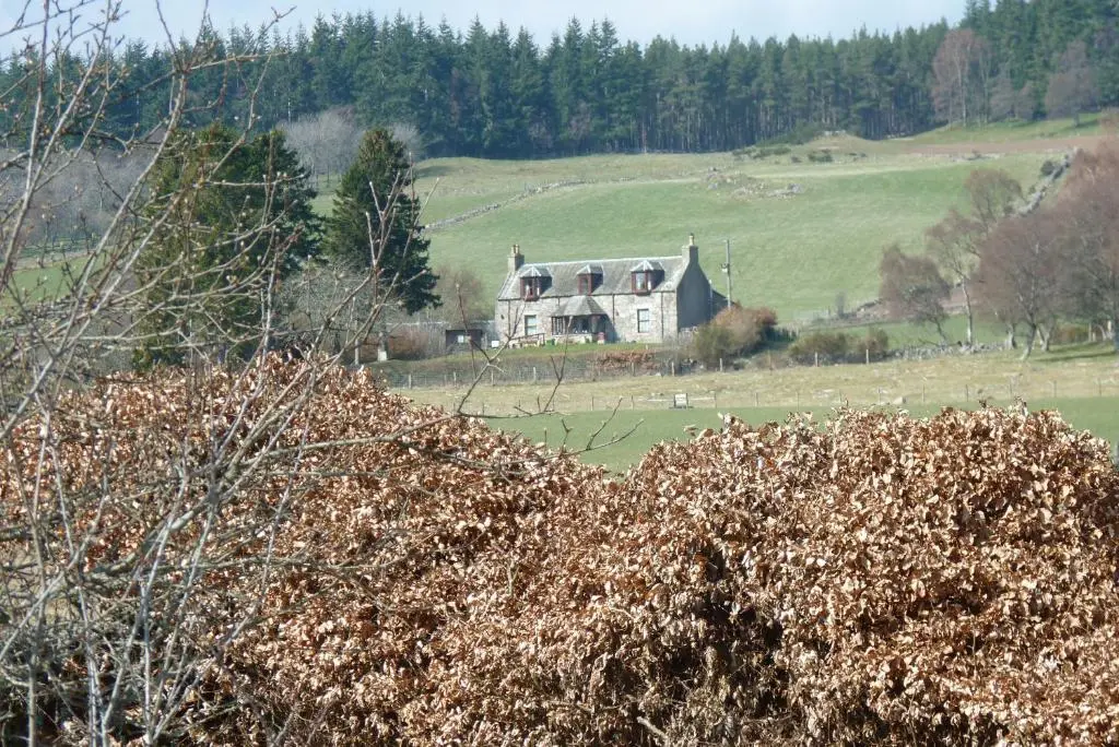 a house in the middle of a field at Tanleys B&B in Grantown on Spey