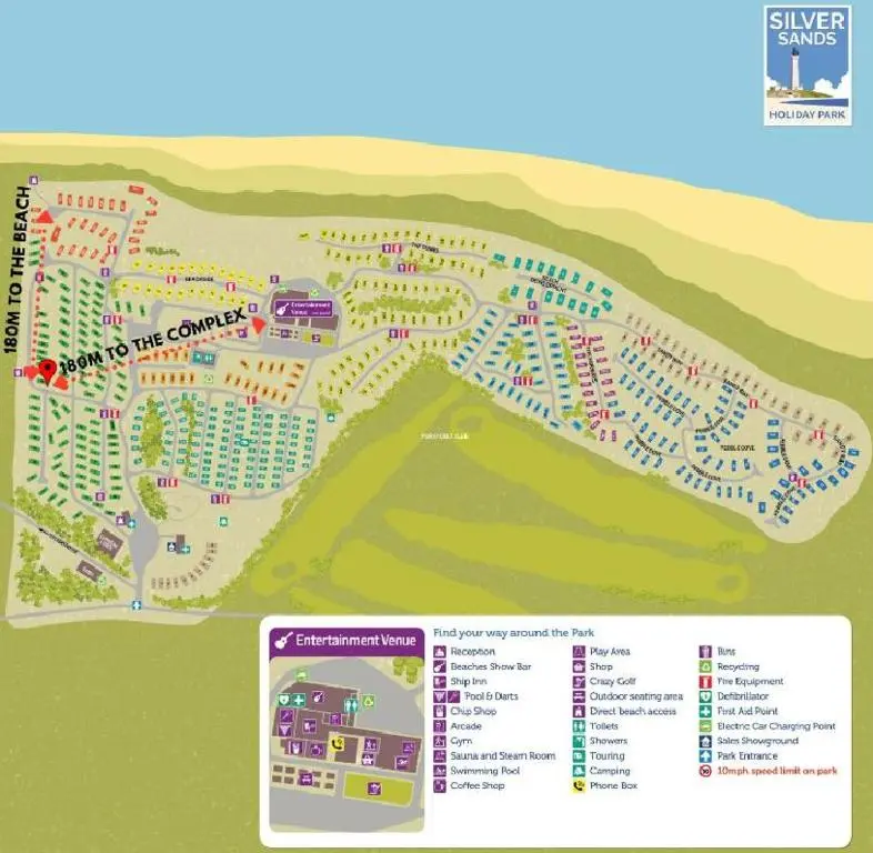 a map of a resort at The Hudson @ Silversands in Lossiemouth