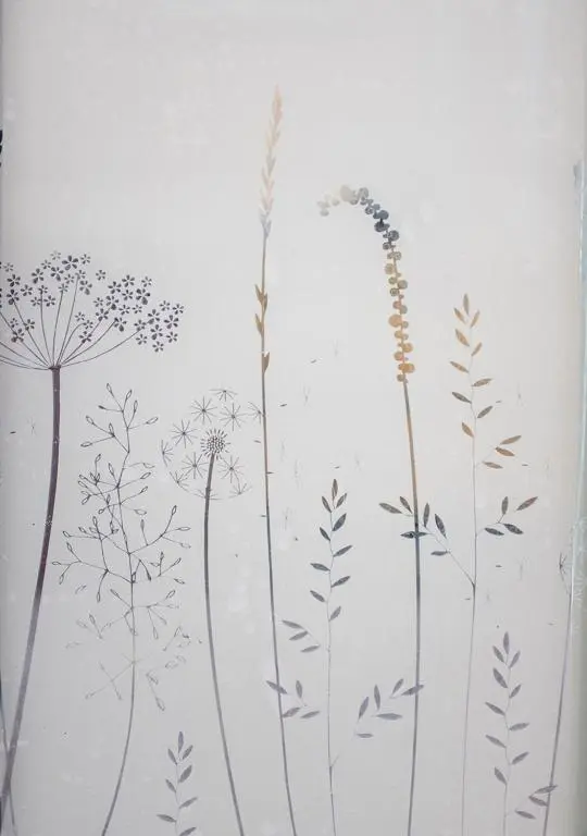 a drawing of flowers on a white wall at The Hideaway in Inverness