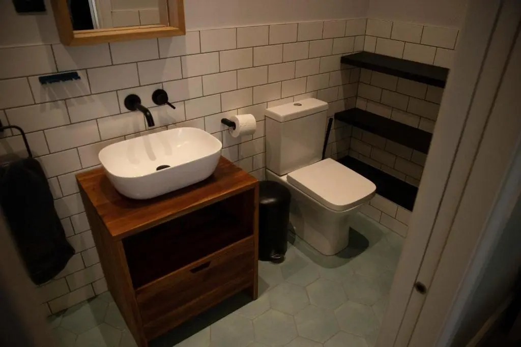 a bathroom with a sink and a toilet at The old church house in Inverness