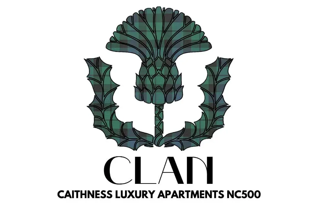 an illustration of the clair congress luxury apartments logo at The Forge by Caithness Luxury Apartments NC500 - Elegant Luxury Apartment with Bike store - Sleeps 4 in Wick