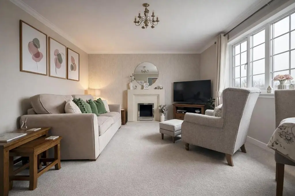 a living room with a couch and a tv at Apartment No16 in Inverness