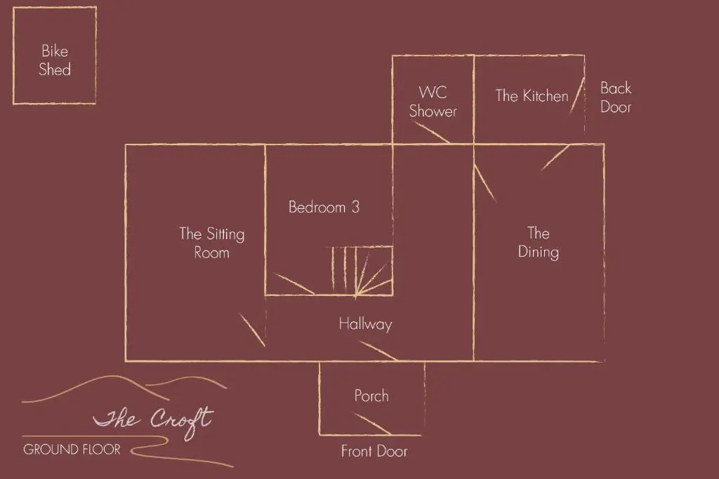 a diagram of a floor plan of a house at The Croft Cottage - near Aviemore in Aviemore