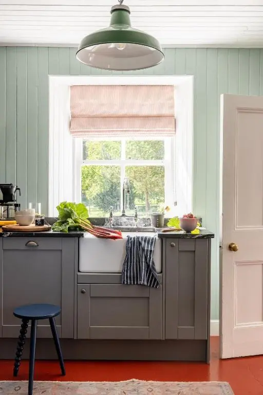 a kitchen with a sink and a window at Cuttieshillock in Banchory